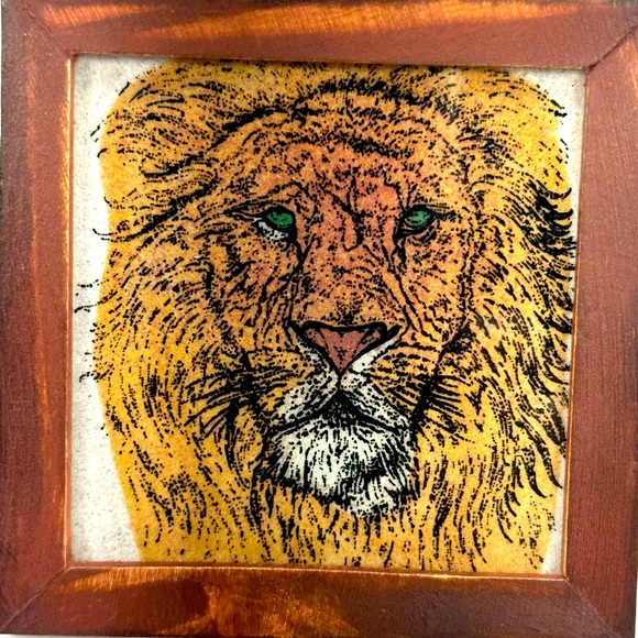 NIB - VERY UNIQUE Gemstone Art Wooden and Glass Coasters - Set of 7 Animals - Picture 5 of 10